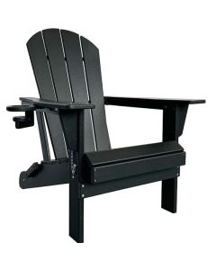 Black Polywood Folding Adirondack Chair
