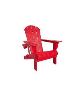 Chaise Adirondack pliante en polybois rouge
