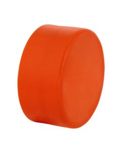 Bouchon d'essai 2" femelle en polyéthylène flexible, orange.