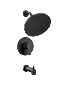 Avri Black Matte Bath/Shower Faucet 1 Handle With Verso Rain Shower
