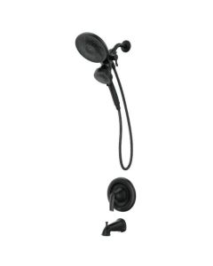 Robinet bain/douche Graeden fini noir mat avec douche pluie Magnetix