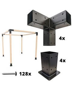 Ensemble de quincaillerie pour pergola Korto Structures 4 x 4 po métal noir