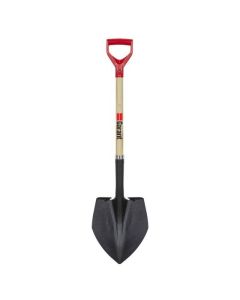 Pelle ronde en acier avec manche en bois 42"