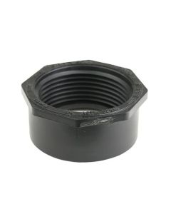ABS DWV Reducing Bushing - 1 1/2" x 1 1/4" - Spigot x FPT - Black