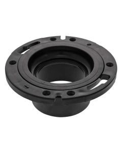 ABS DWV adjustable toilet flange, 4" x 3" socket