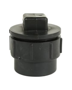 ABS DWV adapter, 1-1/2" socket x male thread, with plug, for waste