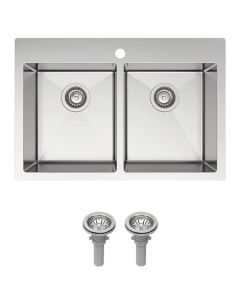 Double Kitchen Sink Stainless Steel 29"x20"x8"