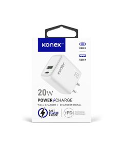 Chargeur mural 20W usb et usb-c charge rapide