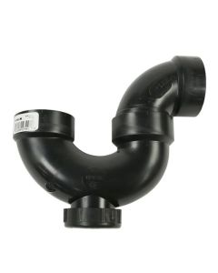 ABS DWV P-Trap With Cleanout - 1-1/2 - HUB - Black