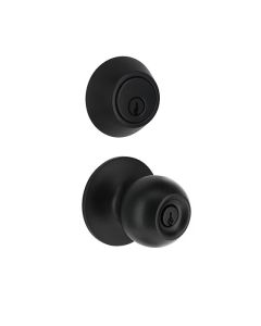 Regina Safelock Passage & Deadbolt Mat Black
