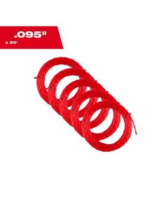 0.095" x 20' Pre-Cut Twisted Trimmer Line (5)