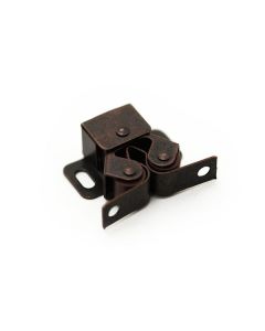 Loquet à rouleau double avec gâche en losange - cuivre antique
