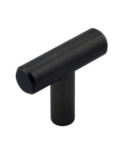 Bouton contemporain en acier Washington, noir mat, 40mm