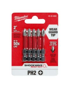 #2 x 2" SHOCKWAVE Impact Phillips Bits (5)
