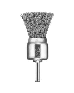 Brosse sur tige en métal à fil ondulé de 1" argent