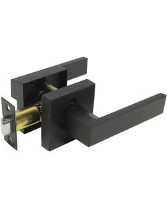 Square Door Lever Black Passage