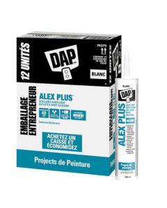Scellant au latex acrylique et silicone Alex Plus, blanc, 12/pqt