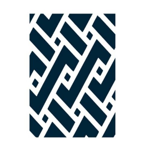 Tapis extérieur en plastique rayé marine et blanc 6' x 9'
