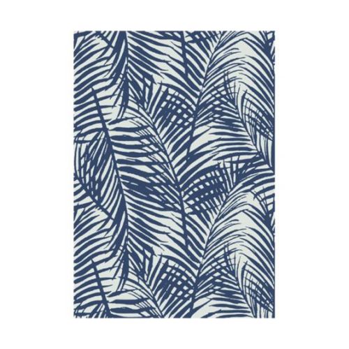 Tapis extérieur en plastique aux feuilles bleues 6' x 9'