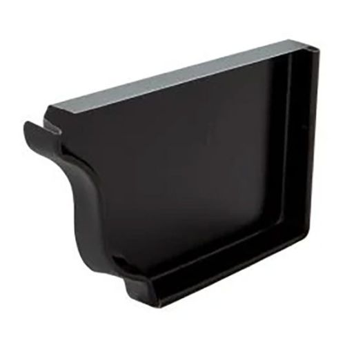 Capuchon d'extrémité droite pour gouttière de type K, noir, en aluminium, 5"