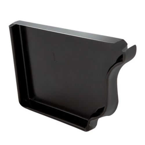 Capuchon d'extrémité gauche pour gouttière de type K, noir, en aluminium, 5"