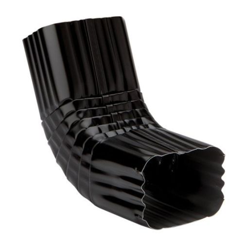 Coude avant ondulé de type K d'Euramax, noir, en aluminium, 9" x 2" x 3"