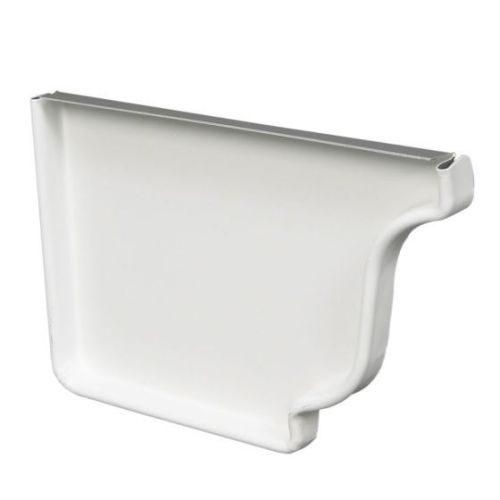 Capuchon d'extrémité de gouttière droite, type K, aluminium, blanc, 5 po