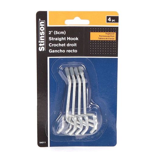 Pegboard Peg Hooks - 2" - Pack of 4 - Aluminum and Steel