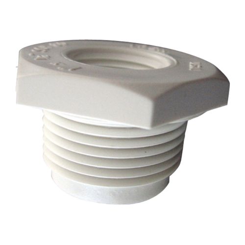 Réduit fileté SCH40 en PVC, mâle x femelle. 1 1/4" x 1" Blanc.