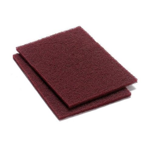 Tampon abrasif fin, 6" X 9", marron, paquet de 2
