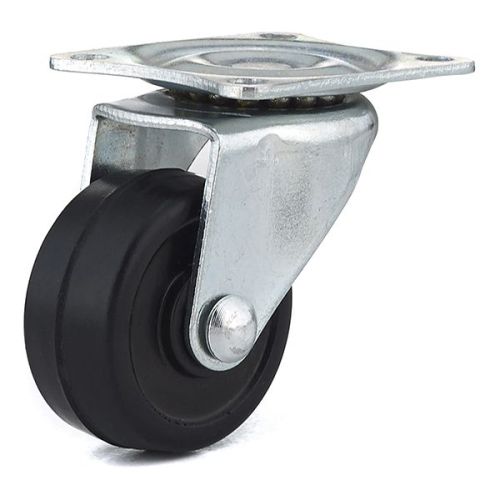 Roulette pivotante 1-3/16" caoutchouc noir