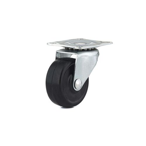 Roulette pivotante 1-9/16" caoutchouc noir