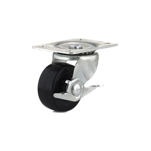 Roulette pivotante/frein 2-1/2" caoutchouc noir
