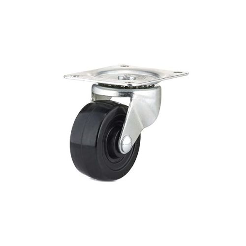 Roulette pivotante 3" caoutchouc noir