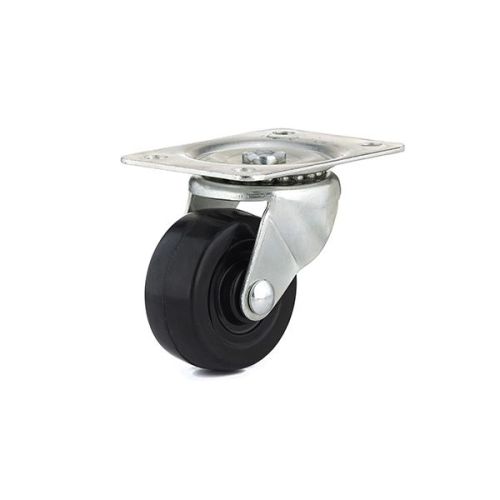 Roulette pivotante 2-1/2" caoutchouc noir