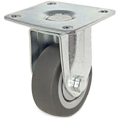 Roulette rigide 2" caoutchouc thermoplastique gris