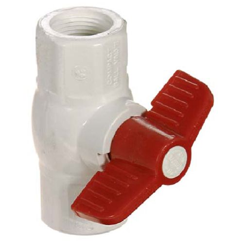 PVC straight ball valve, 1 1/2 in. Treaded ends SCH40
