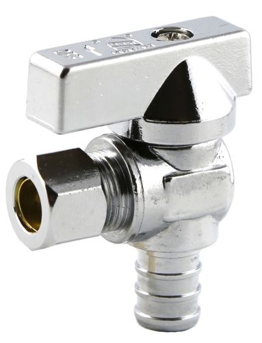 Robinet d'arrêt d'alimentation angulaire Crimpex, 1/2" x 3/8"