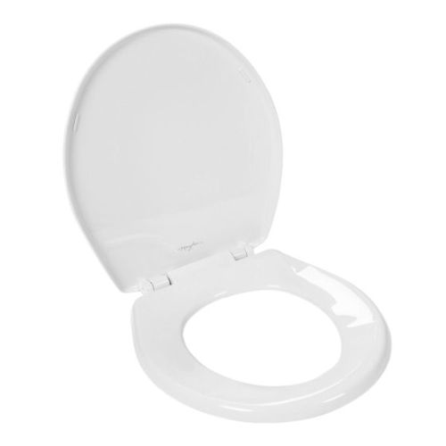 Siège de toilette rond en plastique à fermeture lente Caswell, blanc, 14,38"