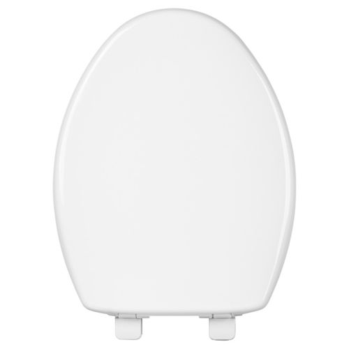 Siège de toilette en plastique, allongé, blanc