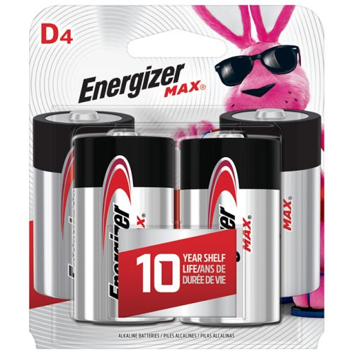 Piles alcalines D Max Energizer, paquet de 4