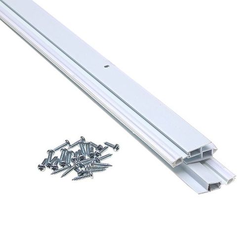 Contour de porte en vinyle avec ressorts ajustables 2x 82'' + 36'' blanc