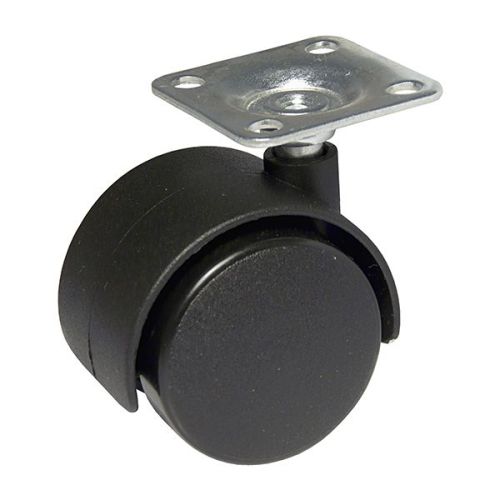 Roulette jumelée 1-9/16" plaque noir