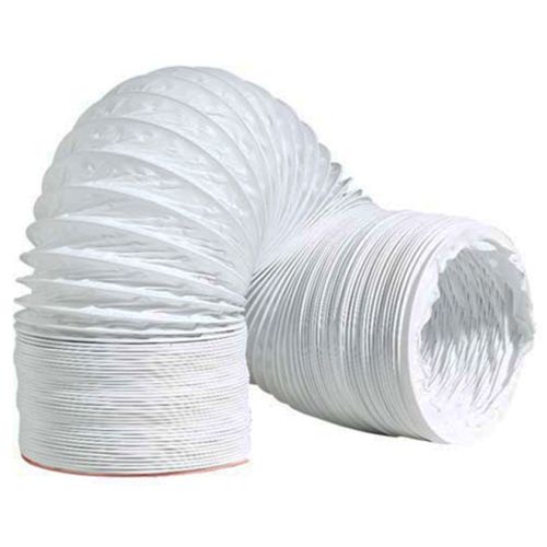Flexible White Vinyl Duct Pipe 4" x 50'