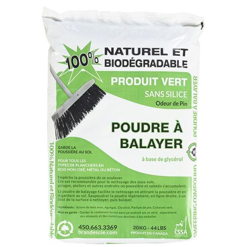 Poudre à balayer à odeur de pin, 20 kg