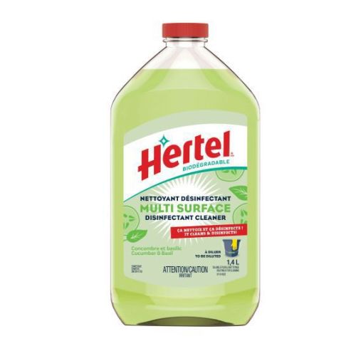 Nettoyant désinfectant multi surface à diluer, Concombre et basilic,1,4 l