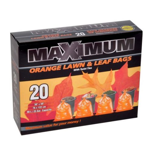 Sac de jardinage, extra- large, orange, 20/pqt