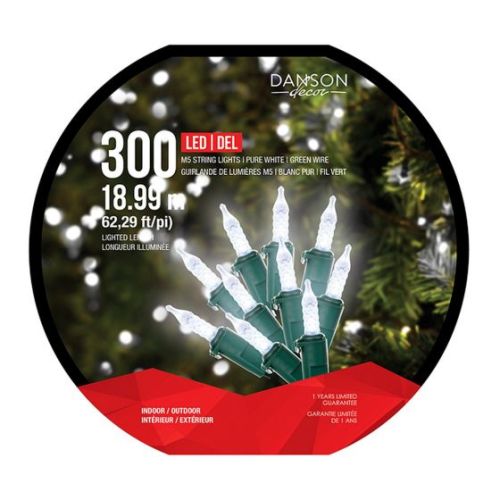 Jeu de 300 lumières M5 DEL, blanc pur