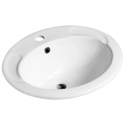 Lavabo encastré, oval, 22 5/8" x 17 5/16", porcelaine vitrifiée, super-blanc