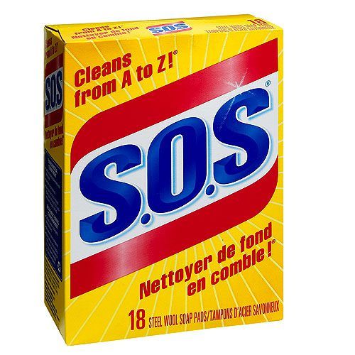 Tampon d'acier savonneux SOS, 10/pqt